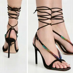 Schutz Vikki Rainbow Crystal Sandals